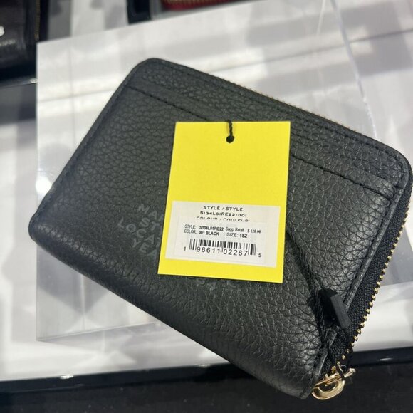 NWT Marc Jacobs LEATHER ZIP AROUND WALLET S134L01RE22 BLACK - Picture 11 of 12